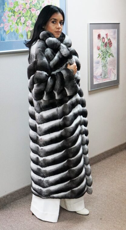 Chinchilla Full Length Fur Coat 5555 - Image 4