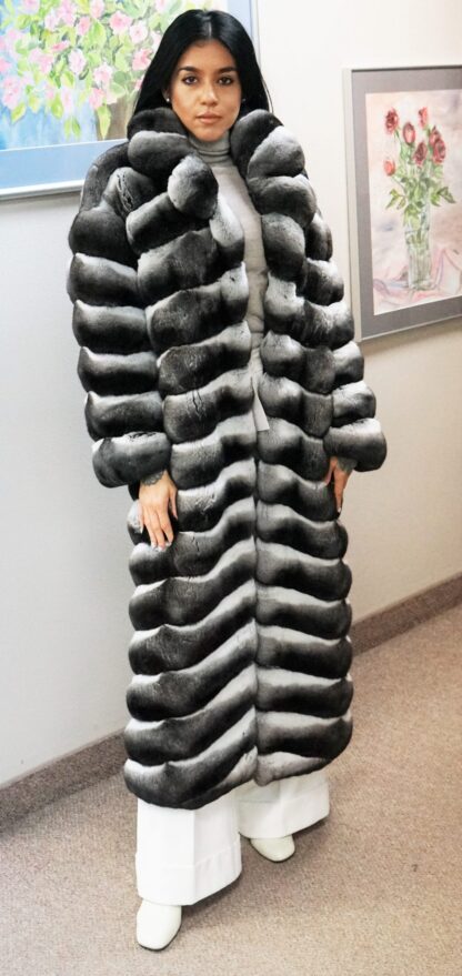 Chinchilla Full Length Fur Coat 5555 - Image 6