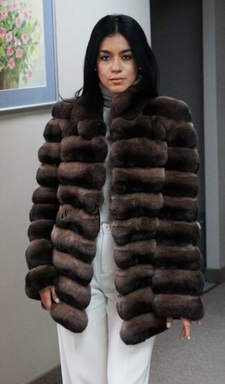 Cocoa Dyed Chinchilla Jacket 23838