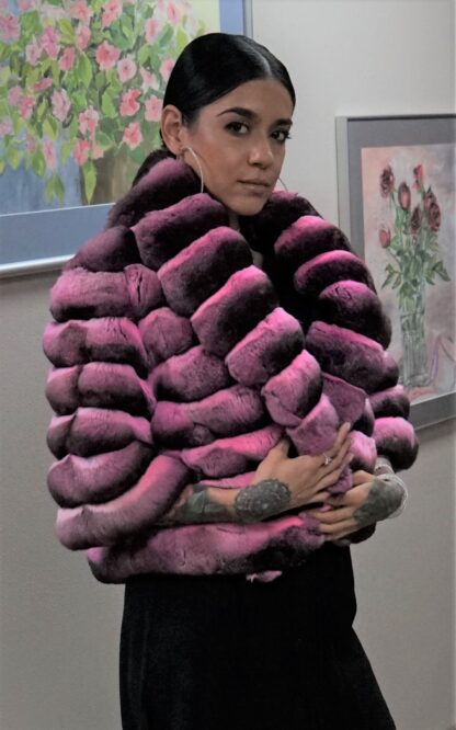 Pink Chinchilla Horizontal Jacket 4838 - Image 2