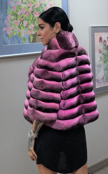 Pink Chinchilla Horizontal Jacket 4838 - Image 4