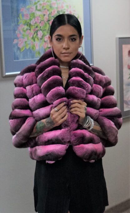 Pink Chinchilla Horizontal Jacket 4838 - Image 5