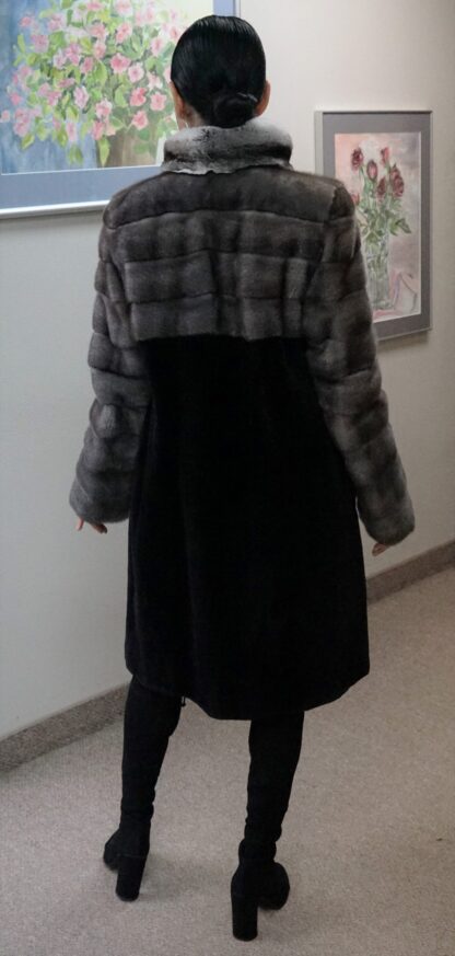 Blue Iris Mink Stroller Black Sheared Mink Chinchilla 3837 - Image 8