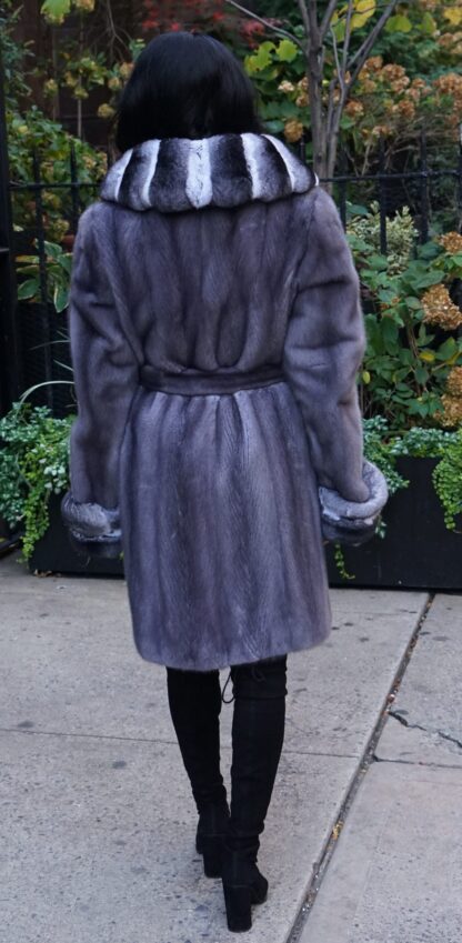 Blue Iris Mink Stroller Chinchilla Collar Cuffs 6636 - Image 4