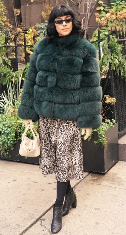 Classic Emerald Green Fox Jacket 7574 - Image 2