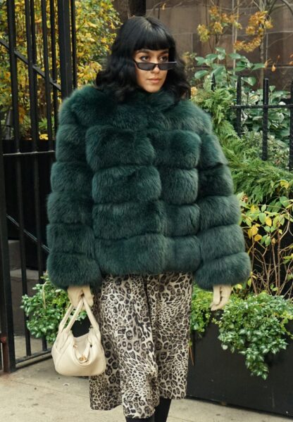 Classic Emerald Green Fox Jacket 7574 - Image 4