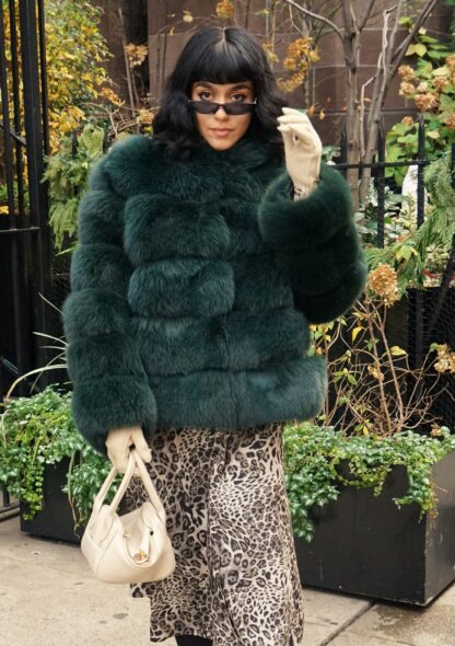 Classic Emerald Green Fox Jacket 7574 - Image 5