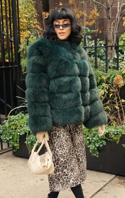 Classic Emerald Green Fox Jacket 7574 - Image 6