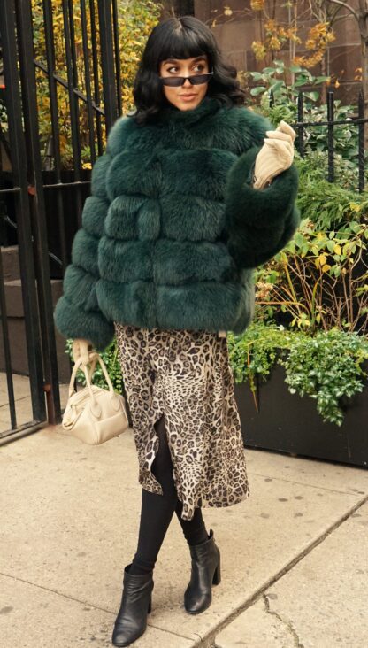 Classic Emerald Green Fox Jacket 7574 - Image 7