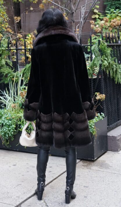 Black Sheared Mink Stroller Brown Mink Inserts 8282 - Image 4