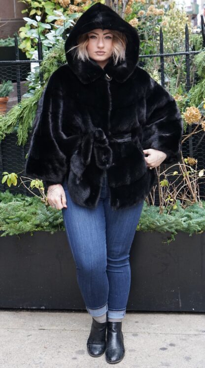 Belted Mink Poncho 33636 - Image 2