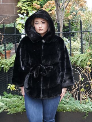 Belted Mink Poncho 33636
