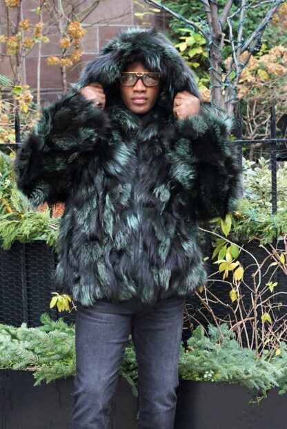 Money Green Fox Bomber Black Fox Inserts Hood 7664 - Image 2