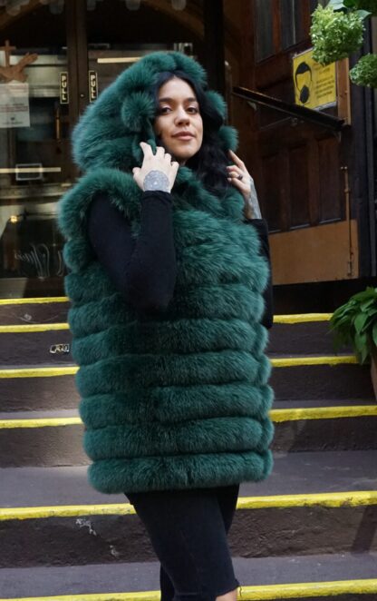 Forrest Green Fox Hooded Vest 58433 - Image 3