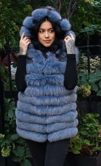 Denim Blue Fox Vest 38838