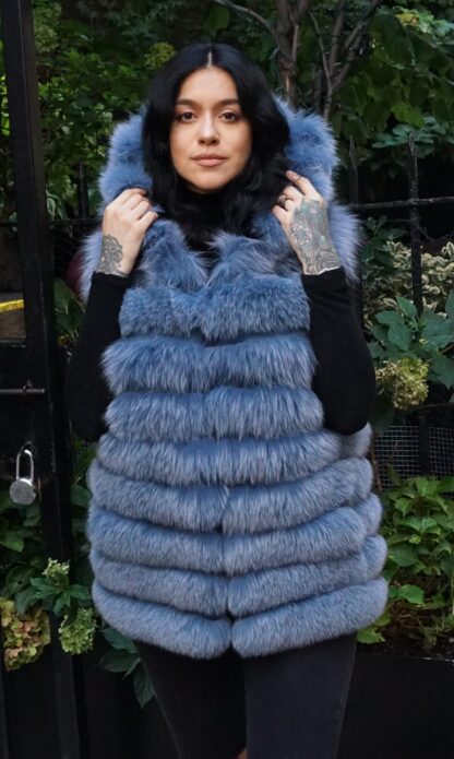 Denim Blue Fox Vest 38838 - Image 2