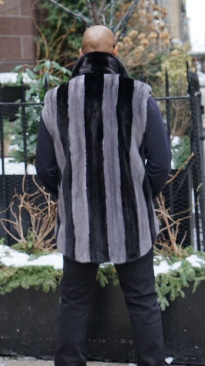 Men's Blue Iris Ranch Mink Vest 84847 - Image 7