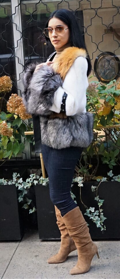 White Mink Silver Fox Red Fox Jacket 3485 - Image 3