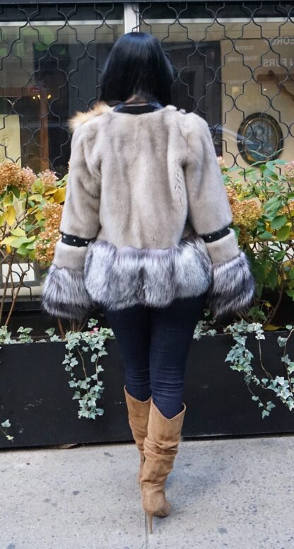 Gray Mink Silver Fox Red Fox Jacket 42123 - Image 2