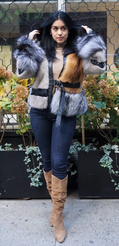 Gray Mink Silver Fox Red Fox Jacket 42123 - Image 3