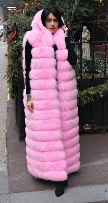 Pink Fox Vest Hooded Lifestyle 666 - Image 2