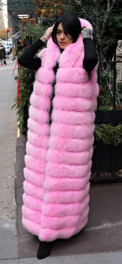 Pink Fox Vest Hooded Lifestyle 666 - Image 4