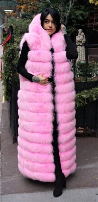 Pink Fox Vest Hooded Lifestyle 666