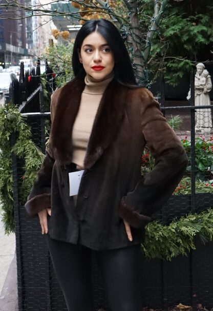 Degrade Brown Sheared Mink Jacket 7744 - Image 2