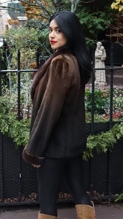 Degrade Brown Sheared Mink Jacket 7744 - Image 4