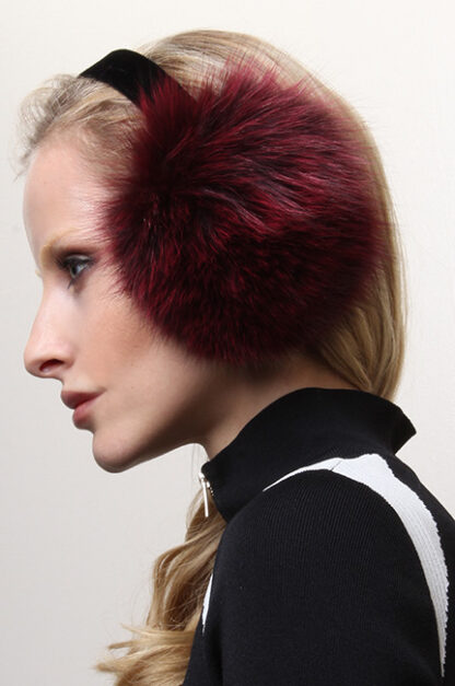 Dark Red Fox Fur Earmuffs 0125 - Image 3