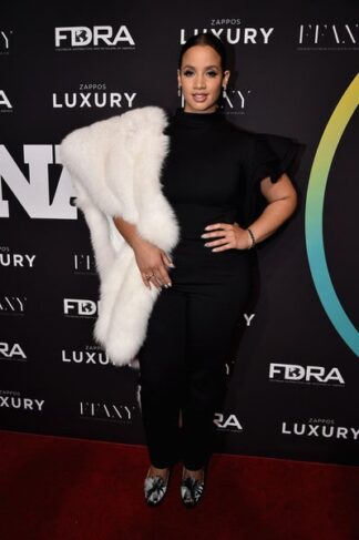 Dasha Palanca Wearing White Fox Stole