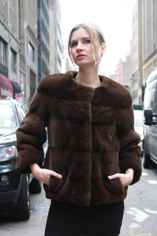 Demi Mink Horizontal Fur Jacket