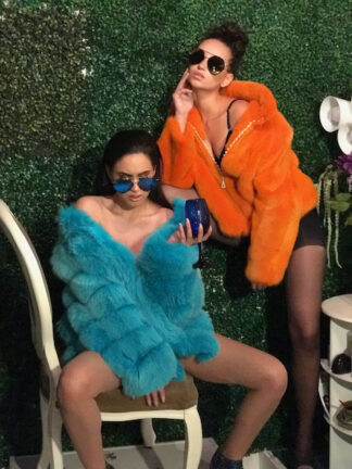 Turquoise Fox Stroller Orange Mink Jacket