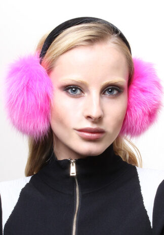 Hot Pink Fox Earmuffs 0213