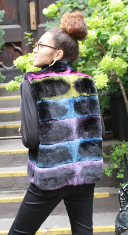 Multi Color Rex Rabbit Fur Vest 646464 - Image 3