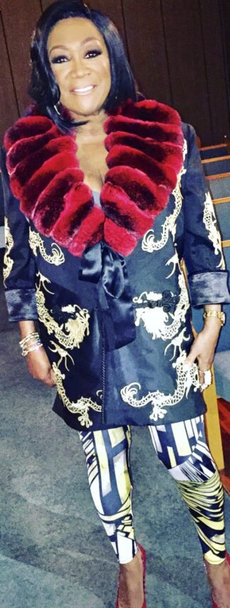 Patti Labelle Red Chinchilla Collar