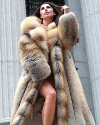 Sexy Full Length Golden Island Fox Coat