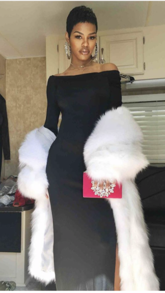 Teyana Taylor appearance on Star White Fox Boa