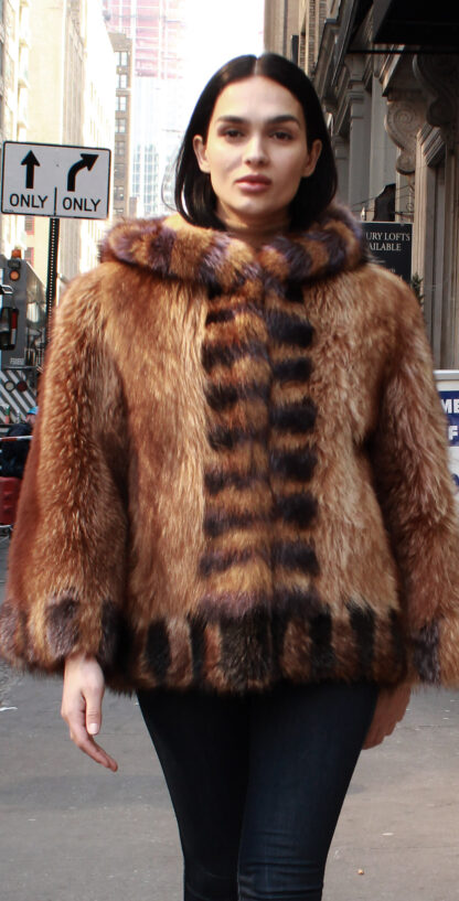 Hooded Raccoon Fur Jacket 21078 - Image 8