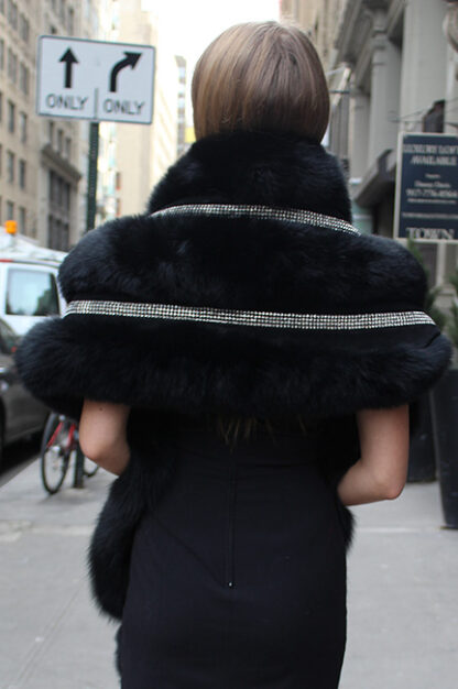 Black Fox Stole Rhinestones Tails #2882 - Image 5