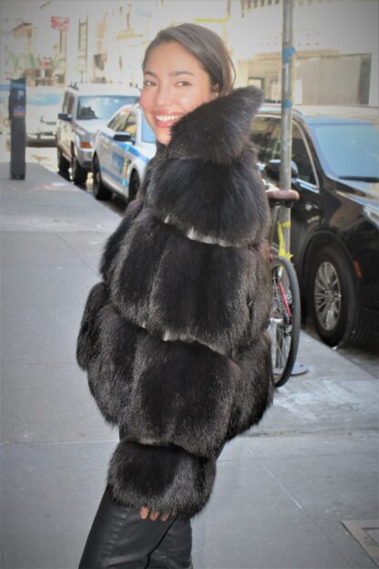 Black Fox Jacket Leather Trim 99444 ji i - Image 3
