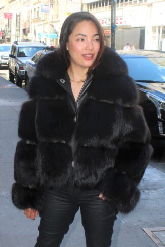 Black Fox Jacket Leather Trim 99444 ji i