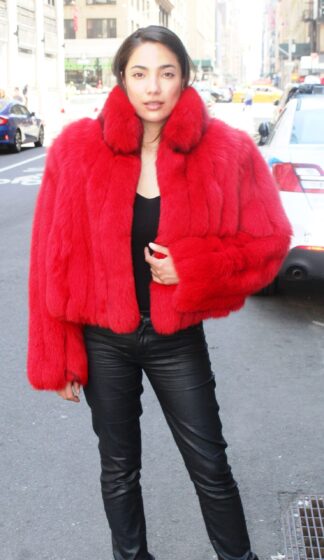 Dyed Red Fox Jacket Size 8-10
