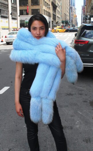 Baby Blue Fox Shawl Tails