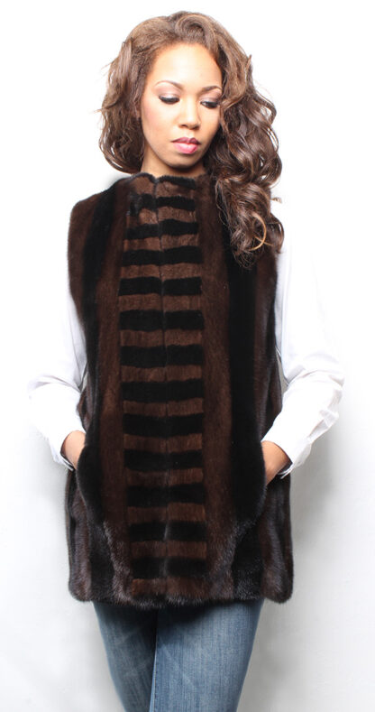 Mahogany and Ranch Mink Fur Vest 1015 - Image 3