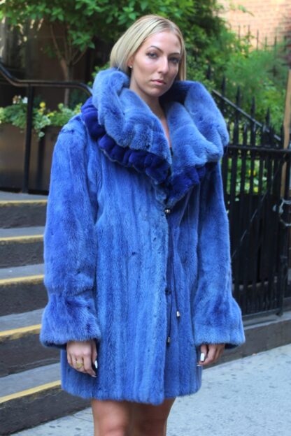 Blue Mink Stroller Sheared Mink Trim Hood 84848 - Image 5