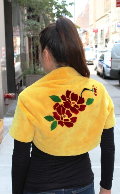 Zuki Yellow Sheared Beaver Shrug 8876 - Image 2