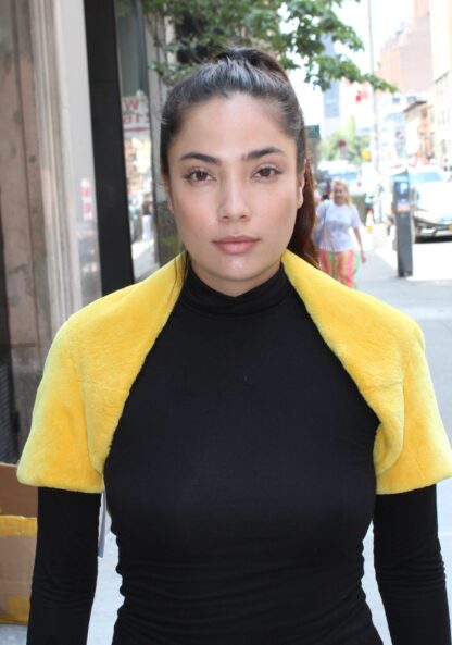 Zuki Yellow Sheared Beaver Shrug 8876 - Image 4