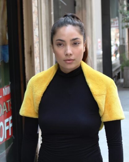 Zuki Yellow Sheared Beaver Shrug 8876 - Image 5