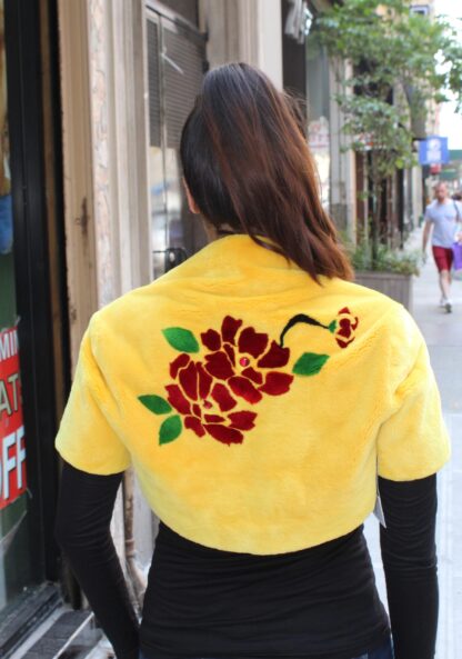 Zuki Yellow Sheared Beaver Shrug 8876 - Image 7